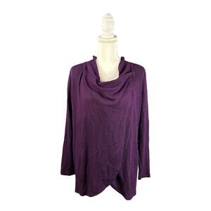 Chicos Zenergy Womens Size 0 US 4 S Convertible Waffle Cardigan Sweater Purple